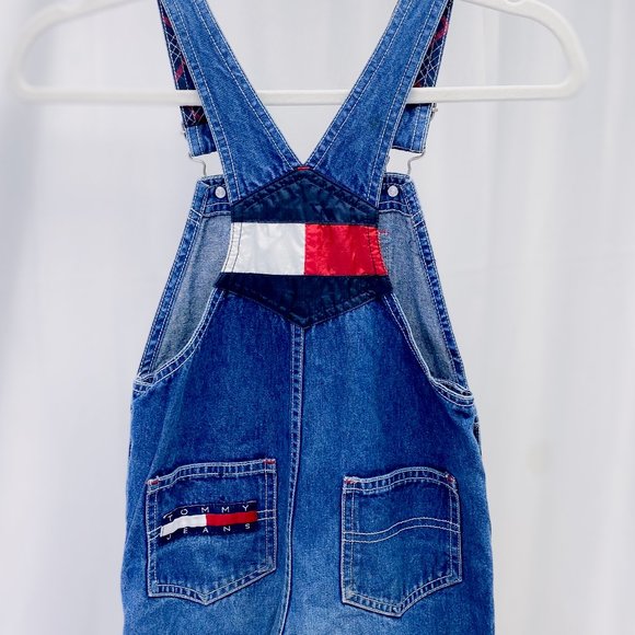 Vintage Kid’s Tommy Hilfiger Overalls Girls Throwback Retro Denim Outfit - Picture 1 of 15